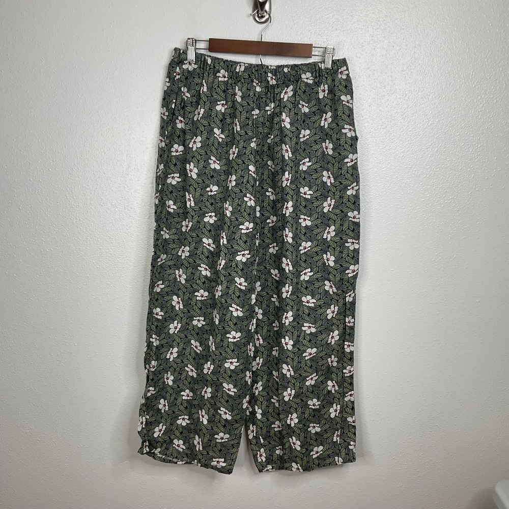 Flax Floral Linen Pants Size‎ Large
